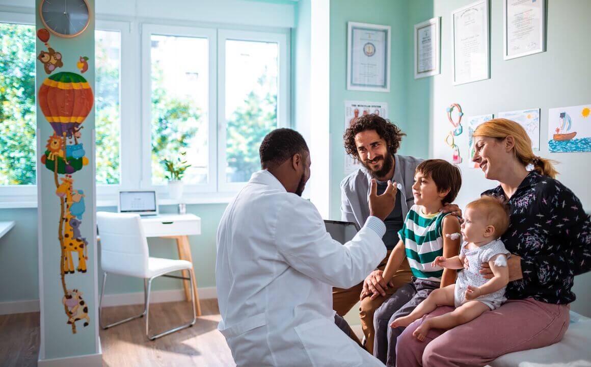 Family at doctor's office