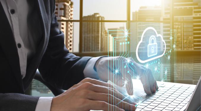 An employee on their laptop