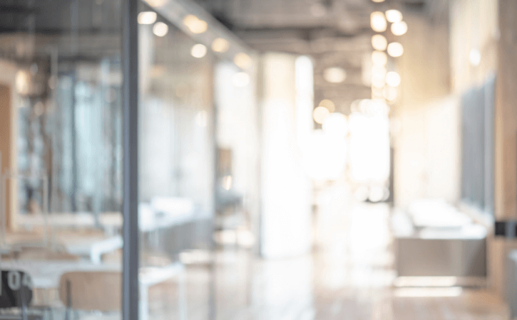 blurred bright office space